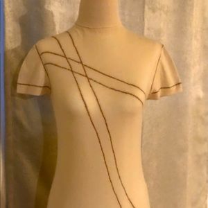 Genny Softest Italian Cashmere and Silk Turtleneck Cap Sleeve Top